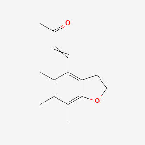 molecular formula C15H18O2 B8388315 4-(5,6,7-Trimethyl-2,3-dihydro-1-benzofuran-4-yl)but-3-en-2-one CAS No. 89240-33-5