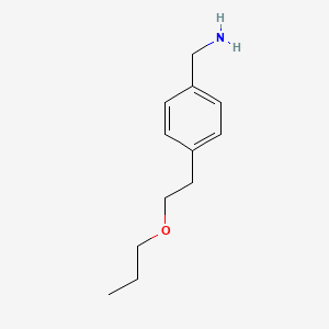 molecular formula C12H19NO B8388317 4-(2-Propoxy-ethyl)-benzylamine 