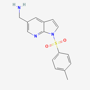 molecular formula C15H15N3O2S B8388319 (1-tosyl-1H-pyrrolo[2,3-b]pyridin-5-yl)methanamine 