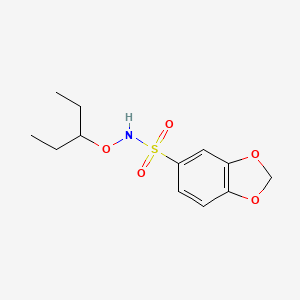 molecular formula C12H17NO5S B8388335 N-(1-ethylpropoxy)-1,3-benzodioxole-5-sulfonamide 