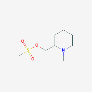 molecular formula C8H17NO3S B8388434 (1-Methylpiperidin-2-yl)methyl methanesulfonate 