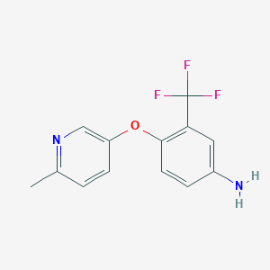 4-[(6-Methylpyridin-3-yl)oxy]-3-(trifluoromethyl)aniline