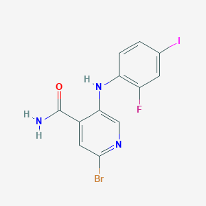 2-Bromo-5-(2-fluoro-4-iodo-phenylamino)-isonicotinamide