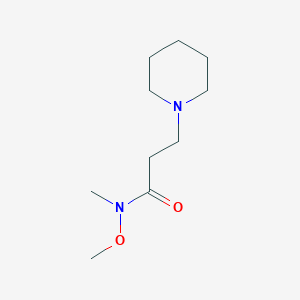 molecular formula C10H20N2O2 B8388546 3-Piperidino-N-methyl-N-methoxypropanamide 