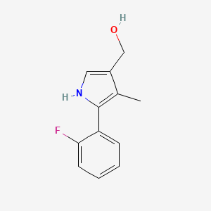 molecular formula C12H12FNO B8388563 [5-(2-fluorophenyl)-4-methyl-1H-pyrrol-3-yl]methanol 