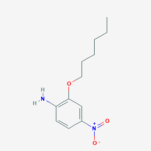 molecular formula C12H18N2O3 B8388568 2-Hexyloxy-4-nitroaniline 