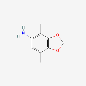 molecular formula C9H11NO2 B8388796 5-Amino-4,7-dimethyl-1,3-benzodioxole 