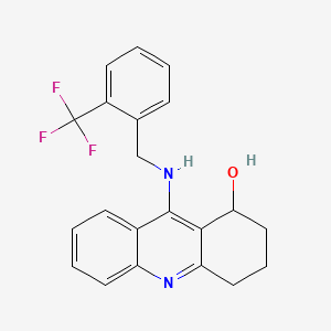 molecular formula C21H19F3N2O B8388852 1,2,3,4-Tetrahydro-9-(((2-(trifluoromethyl)phenyl)methyl)amino)-1-acridinol CAS No. 104628-34-4
