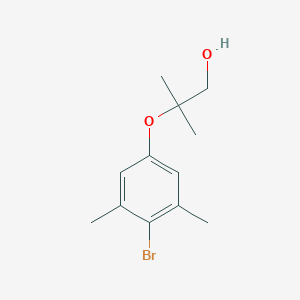 molecular formula C12H17BrO2 B8388865 2-(4-Bromo-3,5-dimethyl-phenoxy)-2-methyl-propan-1-ol 