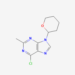 molecular formula C11H13ClN4O B8388903 6-chloro-2-methyl-9-(tetrahydro-2H-pyran-2-yl)-9H-purine 