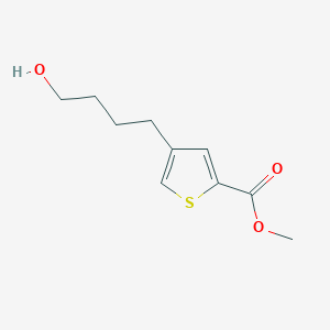 molecular formula C10H14O3S B8388920 4-(4-Hydroxybutyl)thiophene-2-carboxylic acid methyl ester 