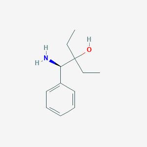 molecular formula C12H19NO B8388923 3-((R)-aminophenyl-methyl)pentan-3-ol 