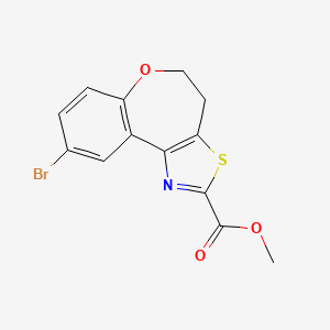 molecular formula C13H10BrNO3S B8388929 Methyl 9-bromo-4,5-dihydro-[1]benzoxepino[5,4-d]thiazole-2-carboxylate 