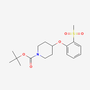molecular formula C17H25NO5S B8388947 4-(2-Methanesulfonyl-phenoxy)-piperidine-1-carboxylic acid tert-butyl ester 