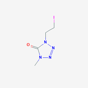 molecular formula C4H7IN4O B8388954 1,4-dihydro-1-(2-iodoethyl)-4-methyl-5H-tetrazol-5-one 