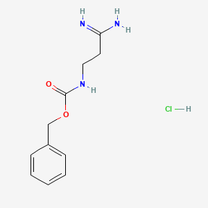 molecular formula C11H16ClN3O2 B8388957 (2-Carbamimidoyl-ethyl)-carbamic acid benzyl ester hydrochloride 