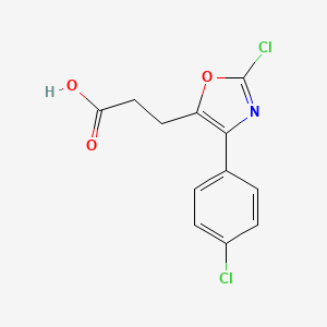 molecular formula C12H9Cl2NO3 B8388960 2-Chloro-4-(4-chlorophenyl)-5-oxazolepropionic acid CAS No. 198063-88-6