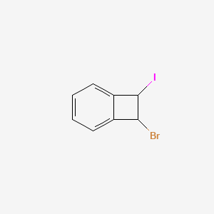 molecular formula C8H6BrI B8388981 Bicyclo[4.2.0]octa-1,3,5-triene, 7-bromo-8-iodo- 