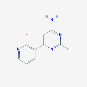 molecular formula C10H9FN4 B8388985 6-(2-Fluoropyridin-3-yl)-2-methylpyrimidin-4-amine 