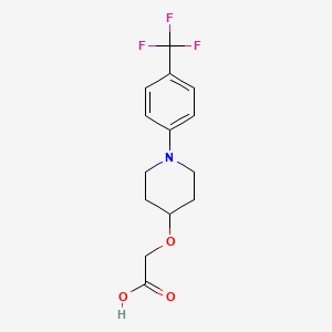 molecular formula C14H16F3NO3 B8389080 [(4-Trifluoromethyl-phenyl)-piperidin-4-yloxy]-acetic acid 