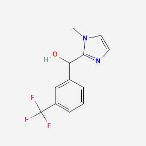 molecular formula C12H11F3N2O B8389082 1-methyl-alpha-(3-trifluoromethylphenyl)-1H-imidazole-2-methanol CAS No. 122155-27-5