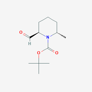 molecular formula C12H21NO3 B8389090 trans-N-Boc-2-Methyl-6-Piperidinecarboxaldehyde 