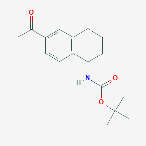 molecular formula C17H23NO3 B8389092 (6-Acetyl-1,2,3,4-tetrahydro-naphthalen-1-yl)-carbamic acid tert-butyl ester 