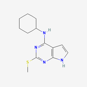 molecular formula C13H18N4S B8389101 N-cyclohexyl-2-methylsulfanyl-7H-pyrrolo[2,3-d]pyrimidin-4-amine CAS No. 54532-52-4