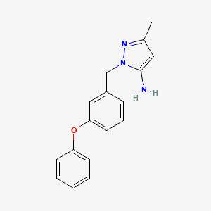 molecular formula C17H17N3O B8389115 3-Methyl-1-(3-phenoxybenzyl)-1H-pyrazol-5-amine 
