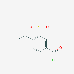 molecular formula C11H13ClO3S B8389125 3-Methylsulfonyl-4-i-propylbenzoyl Chloride 