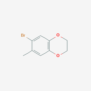 molecular formula C9H9BrO2 B8389149 7-Bromo-6-methyl-2H,3H-benzo[e]1,4-dioxin 