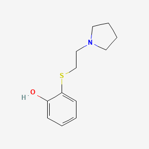 molecular formula C12H17NOS B8389152 2-[beta-(1-Pyrrolidinyl)ethylthio]phenol 