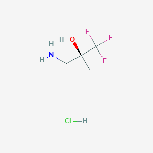 molecular formula C4H9ClF3NO B8389176 (S)-3-amino-1,1,1-trifluoro-2-methylpropan-2-ol hydrochloride 