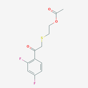molecular formula C12H12F2O3S B8389259 2-(2-Acetoxyethyl)thio-2',4'-difluoroacetophenone 