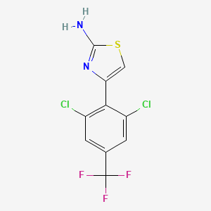 molecular formula C10H5Cl2F3N2S B8389292 4-[2,6-Dichloro-4-(trifluoromethyl)phenyl]-1,3-thiazol-2-amine 