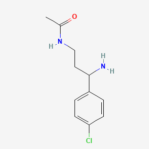 molecular formula C11H15ClN2O B8389336 N-(3-amino-3-(4-chlorophenyl)propyl)acetamide 