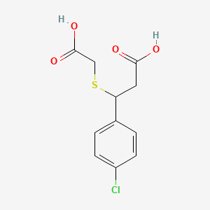 molecular formula C11H11ClO4S B8389446 3-Carboxymethylthio-3-(4-chlorophenyl)propionic acid 
