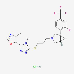 5-[5-[3-[(1S,5R)-1-[2-fluoro-4-(trifluoromethyl)phenyl]-3-azabicyclo[3.1.0]hexan-3-yl]propylsulfanyl]-4-methyl-1,2,4-triazol-3-yl]-4-methyl-1,3-oxazole;hydrochloride