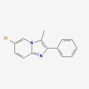 molecular formula C14H11BrN2 B8389472 2-Phenyl-3-methyl-6-bromoimidazo[1,2-a]pyridine 