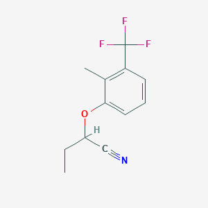 molecular formula C12H12F3NO B8389486 2-(2-Methyl-3-trifluoromethyl-phenoxy)-butyronitrile 