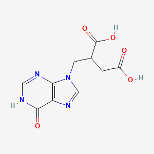 molecular formula C10H10N4O5 B8389631 2-((6-oxo-3H-Purin-9(6H)-yl)methyl)succinicacid 