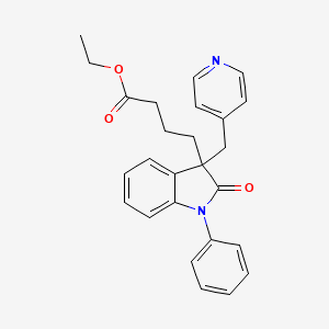 molecular formula C26H26N2O3 B8389666 2,3-Dihydro-1-phenyl-3-(4-pyridylmethyl)-2-oxo-1H-indole-3-butanoic acid ethyl ester 