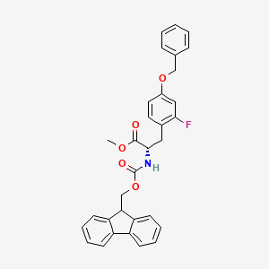 molecular formula C32H28FNO5 B8389701 Methyl (S)-2-((((9H-fluoren-9-yl)methoxy)carbonyl)amino)-3-(4-(benzyloxy)-2-fluorophenyl)propanoate 