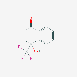 molecular formula C11H7F3O2 B8389825 1,4-Dihydro-4-hydroxy-1-oxo-4-(trifluoromethyl)naphthalene 