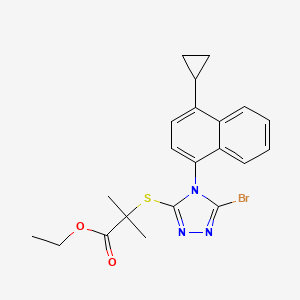 ethyl 2-(5-bromo-4-(4-cyclopropylnaphthalen-1-yl)-4H-1,2,4-triazol-3-ylthio)-2-methylpropanoate