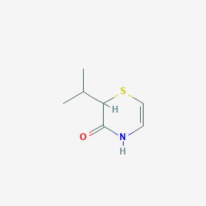 molecular formula C7H11NOS B8389844 (2RS)-2-Isopropyl-3,4-dihydro-2H-1,4-thiazin-3-one 