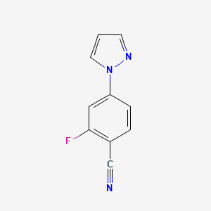 molecular formula C10H6FN3 B8389852 2-Fluoro-4-(1h-pyrazol-1-yl)benzonitrile CAS No. 433920-91-3