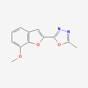 molecular formula C12H10N2O3 B8389869 7-Methoxy-2-(5-methyl-1,3,4-oxadiazol-2-yl)benzo(b)furan 