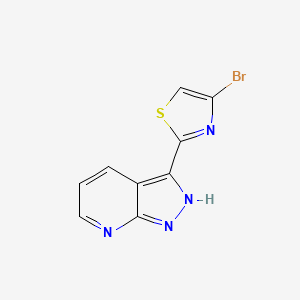 molecular formula C9H5BrN4S B8389878 3-(4-bromothiazol-2-yl)-1H-pyrazolo[5,4-b]pyridine 