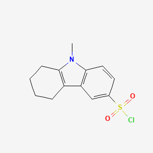 molecular formula C13H14ClNO2S B8389897 9-Methyl-1,2,3,4-tetrahydro-carbazol-6-sulphonic acid chloride 